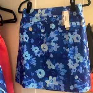 NWT J.Crew A-line Blue Floral Skirt Size 2